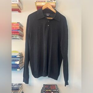 Brooks Brothers Men’s Wool Sweater - Charcoal/Dark Grey - Size XL